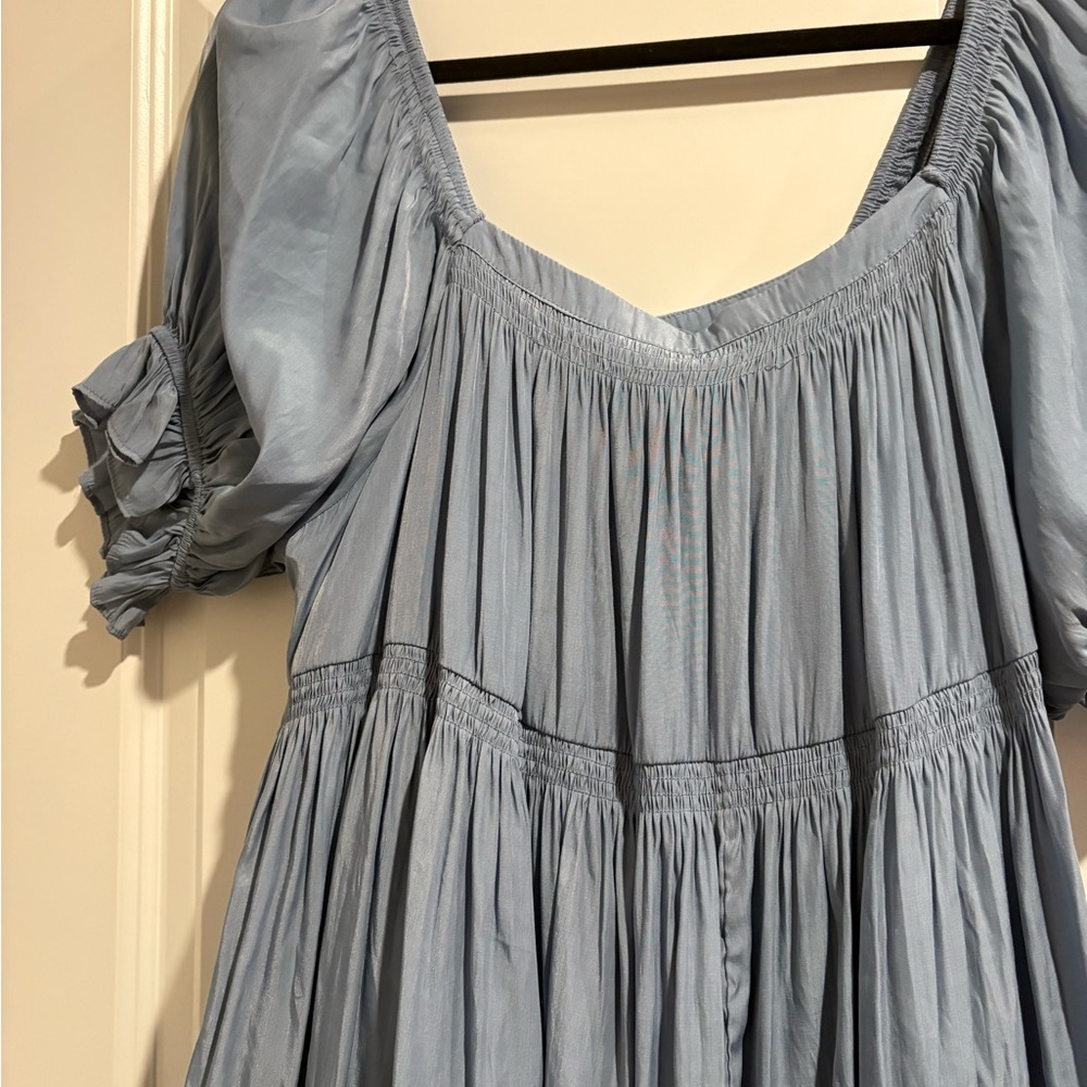 Mustard Seed Sky Blue Smocked Top